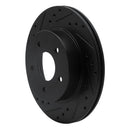 R1 87-89 Nissan 300ZX Turbo Rear Left Drilled & Slotted Black Brake Rotor
