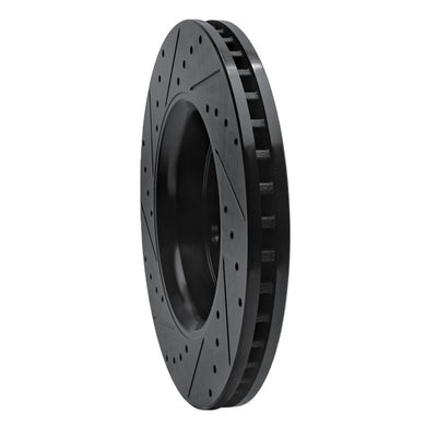 R1 11-22 Dodge Durango Front & Rear Drilled & Slotted Black Brake Rotor Set