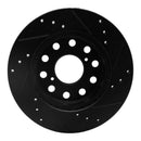 R1 91-95 Toyota MR2 Rear Left Drilled & Slotted Black Brake Rotor