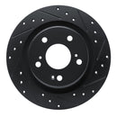 R1 17-25 Acura Integra Rear Right Drilled & Slotted Black Brake Rotor