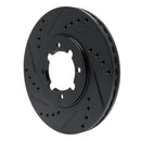 R1 83-84 Toyota Cressida Front Left Drilled & Slotted Black Brake Rotor