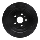 R1 16-24 Chevrolet Camaro Front & Rear Drilled & Slotted Black Brake Rotor Set