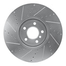 R1 10-18 BMW 740i Front Drilled & Slotted Silver Brake Rotor Set