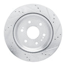 R1 19-25 Cadillac Escalade Rear Drilled & Slotted Silver Brake Rotor Set