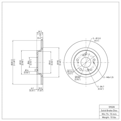 DFC 00-09 Honda S2000 Rear Geospec Rotors w/4000 HybriDynamic Brake Pads w/Hardware