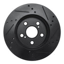 R1 16-22 Toyota Prius Front Left Drilled & Slotted Black Brake Rotor