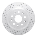 R1 18-25 Jeep Wrangler Rear Left Drilled & Slotted Geo-Carbon Rotor