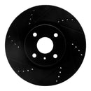 R1 16-25 Fiat 124 Spider Front & Rear Drilled & Slotted Black Brake Rotor Set