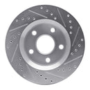 R1 07-18 Jeep Wrangler Front Drilled & Slotted Silver Brake Rotor Set