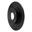 R1 14-21 Mazda 6 Rear Right Drilled & Slotted Black Brake Rotor