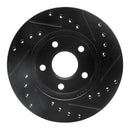 R1 85-91 Buick Skylark Front Left Drilled & Slotted Black Brake Rotor
