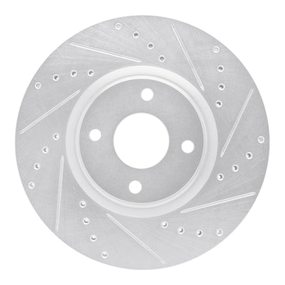 R1 18-22 Ford Ecosport Front Right Drilled & Slotted Silver Brake Rotor