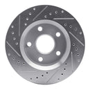 R1 07-18 Jeep Wrangler Front Drilled & Slotted Silver Brake Rotor Set