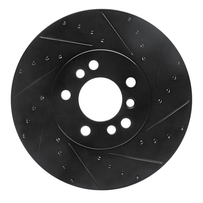 R1 00-06 BMW X5 Front Right Drilled & Slotted Black Brake Rotor