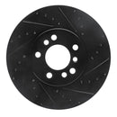 R1 00-06 BMW X5 Front Right Drilled & Slotted Black Brake Rotor