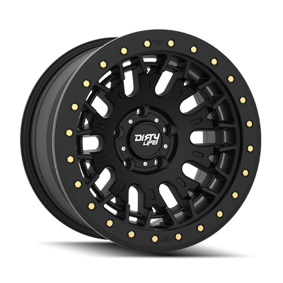 Dirty Life DT-3 17X9 5x127 -12 Offset - Satin Black w/ Simulated Beadlock