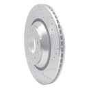 R1 06-25 Audi Q3 Rear Right Drilled & Slotted Silver Brake Rotor