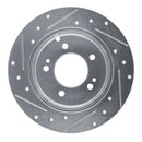 R1 07-12 Kia Rondo (Canada) Rear Right Drilled & Slotted Silver Brake Rotor