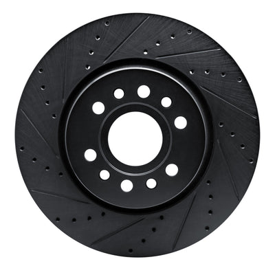 R1 21-25 Jeep Wagoneer Front Left Drilled & Slotted Black Brake Rotor