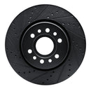 R1 21-25 Jeep Wagoneer Front Left Drilled & Slotted Black Brake Rotor