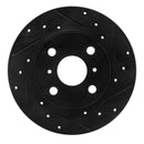 R1 83-90 Toyota Tercel Front Right Drilled & Slotted Black Brake Rotor