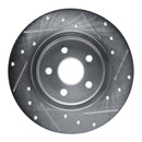 R1 87-91 Chrysler TC Maserati Rear Left Drilled & Slotted Silver Brake Rotor