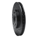 R1 90-98 Mercedes-Benz 300SL Front Right Drilled & Slotted Black Brake Rotor