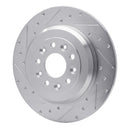 R1 05-19 Ford Taurus X Rear Drilled & Slotted Silver Brake Rotor Set