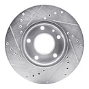 R1 82-86 BMW 735I Front Right Drilled & Slotted Silver Brake Rotor