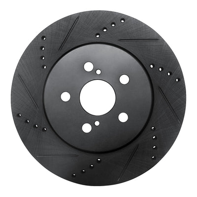 R1 19-25 Toyota Corolla (US/Canada) Front Left Drilled & Slotted Black Brake Rotor