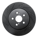 R1 19-25 Toyota Corolla Front & Rear Drilled & Slotted Black Brake Rotor Set