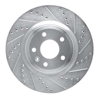 R1 11-19 Ford Flex Front Right Drilled & Slotted Silver Brake Rotor