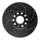 R1 19-25 Volkswagen Jetta Front & Rear Drilled & Slotted Black Brake Rotor Set