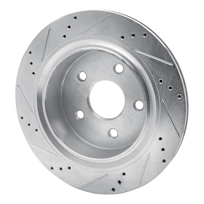 R1 02-24 Chrysler Aspen Rear Drilled & Slotted Silver Brake Rotor Set