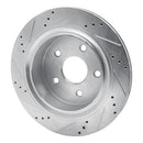 R1 02-24 Chrysler Aspen Rear Drilled & Slotted Silver Brake Rotor Set