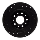 R1 2016-2025 Buick LaCrosse Rear Right Drilled & Slotted Black Brake Rotor