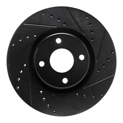 R1 18-22 Ford Ecosport Front Right Drilled & Slotted Black Brake Rotor