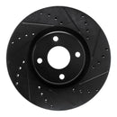 R1 18-22 Ford Ecosport Front Right Drilled & Slotted Black Brake Rotor