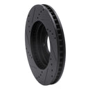 R1 05-10 Ford Mustang Front Right Drilled & Slotted Black Brake Rotor