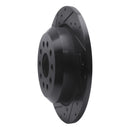 R1 18-25 Jeep Wrangler Rear Left Drilled & Slotted Black Brake Rotor