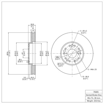 DFC 92-00 Lexus SC400 Front Geospec Rotors w/4000 HybriDynamic Brake Pads w/Hardware