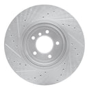 R1 04-10 BMW 535i Front & Rear Drilled & Slotted Silver Brake Rotor Set
