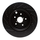 R1 18-25 Subaru WRX Rear Right Drilled & Slotted Black Brake Rotor