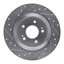 R1 19-25 Hyundai SANTA FE Rear Right Drilled & Slotted Silver Brake Rotor