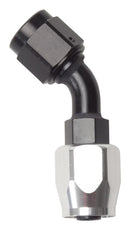 Russell Performance -8 AN Black/Silver 45 Degree Full Flow Hose End