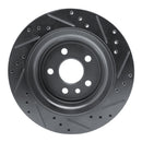 R1 10-17 Volvo XC60 Rear Left Drilled & Slotted Black Brake Rotor