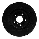 R1 03-08 Infiniti G35 Front & Rear Drilled & Slotted Black Brake Rotor Set
