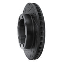 R1 88-00 Chevrolet K2500 Front Left Drilled & Slotted Black Brake Rotor