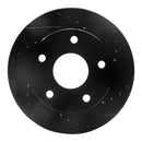 R1 94-99 Dodge Ram 1500 Pickup Front Right Drilled & Slotted Black Brake Rotor