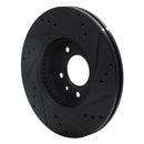 R1 06-13 Ford Fusion Front Left Drilled & Slotted Black Brake Rotor
